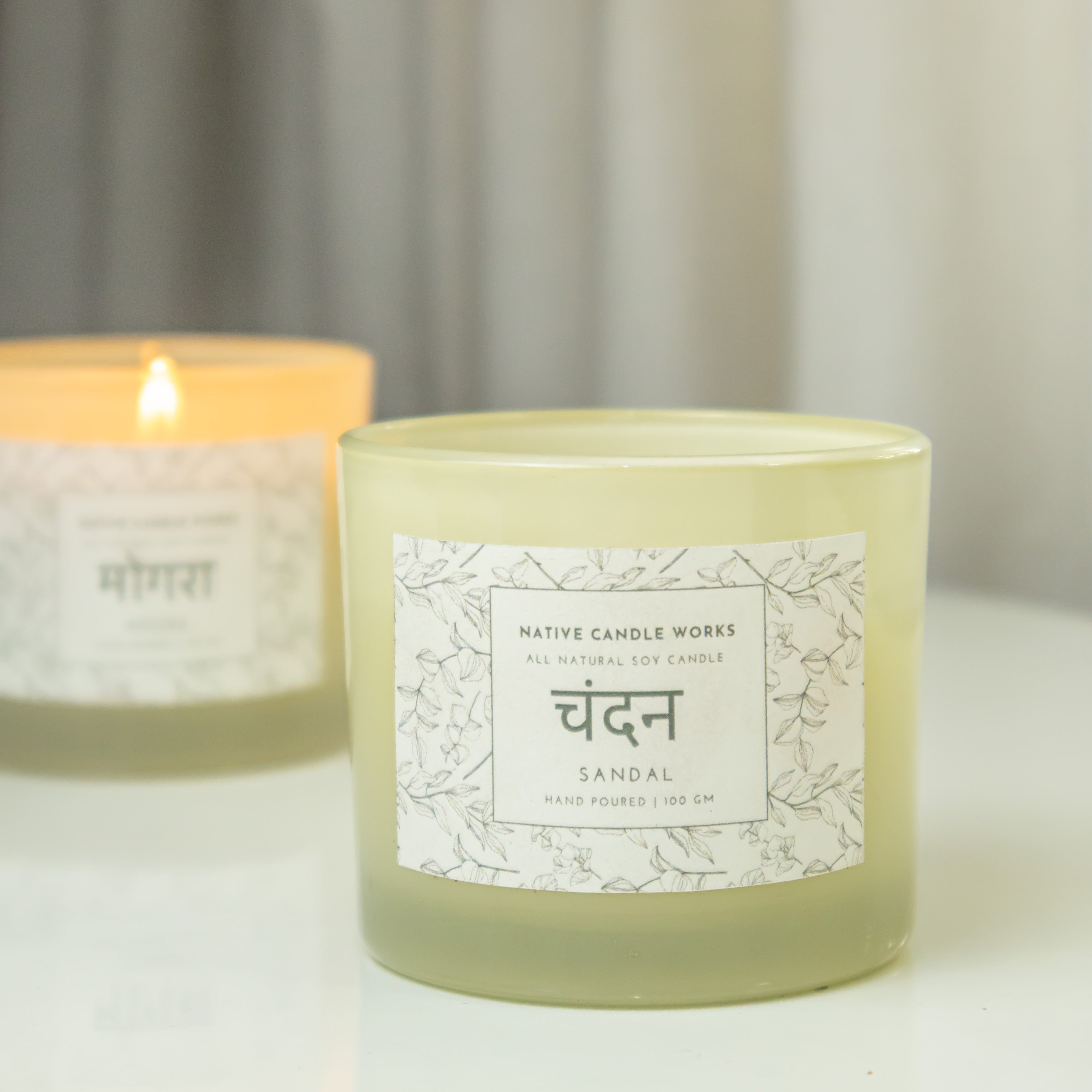 Chandan Scented Candle- 100% Soy wax