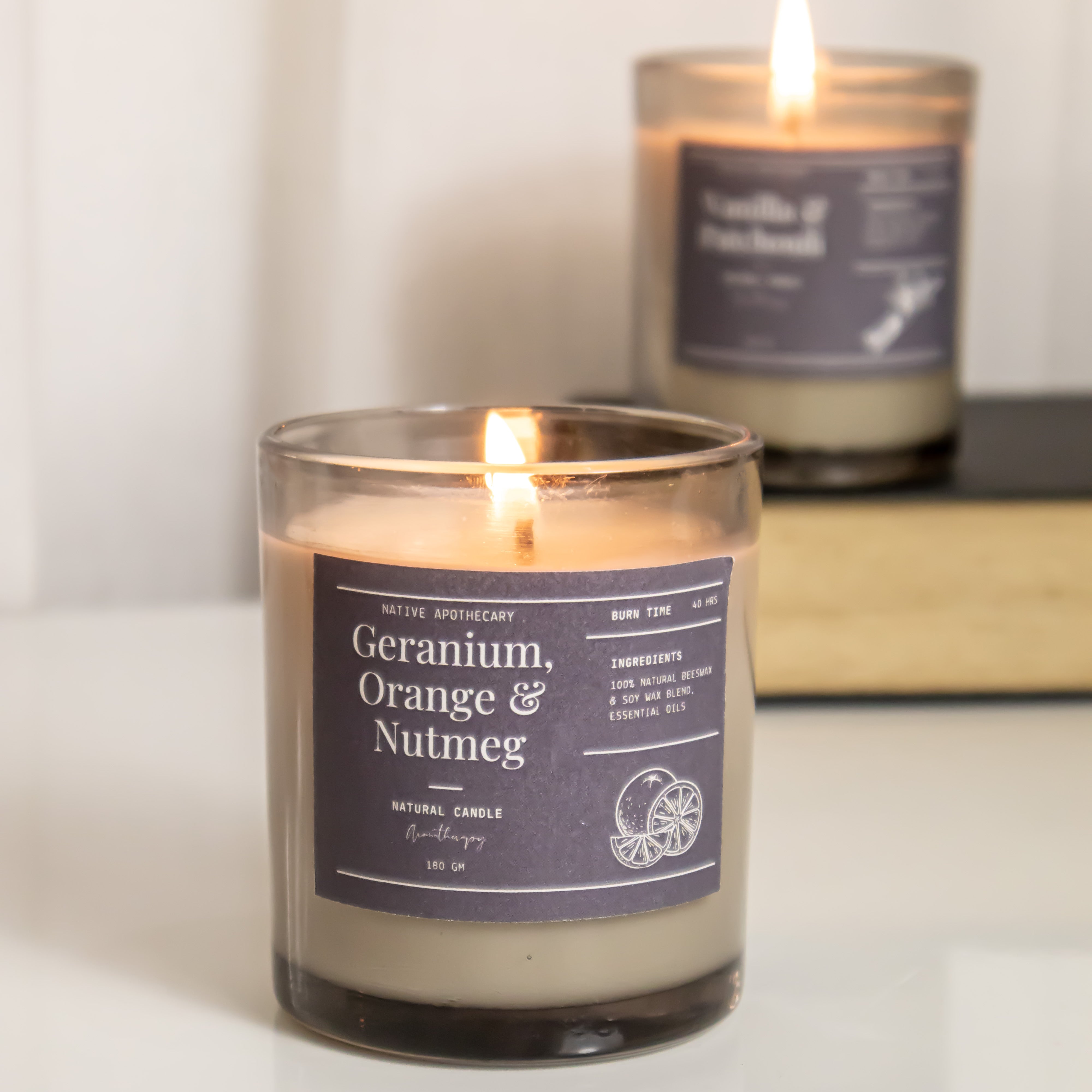 Geranium Orange Nutmeg Scented Candle