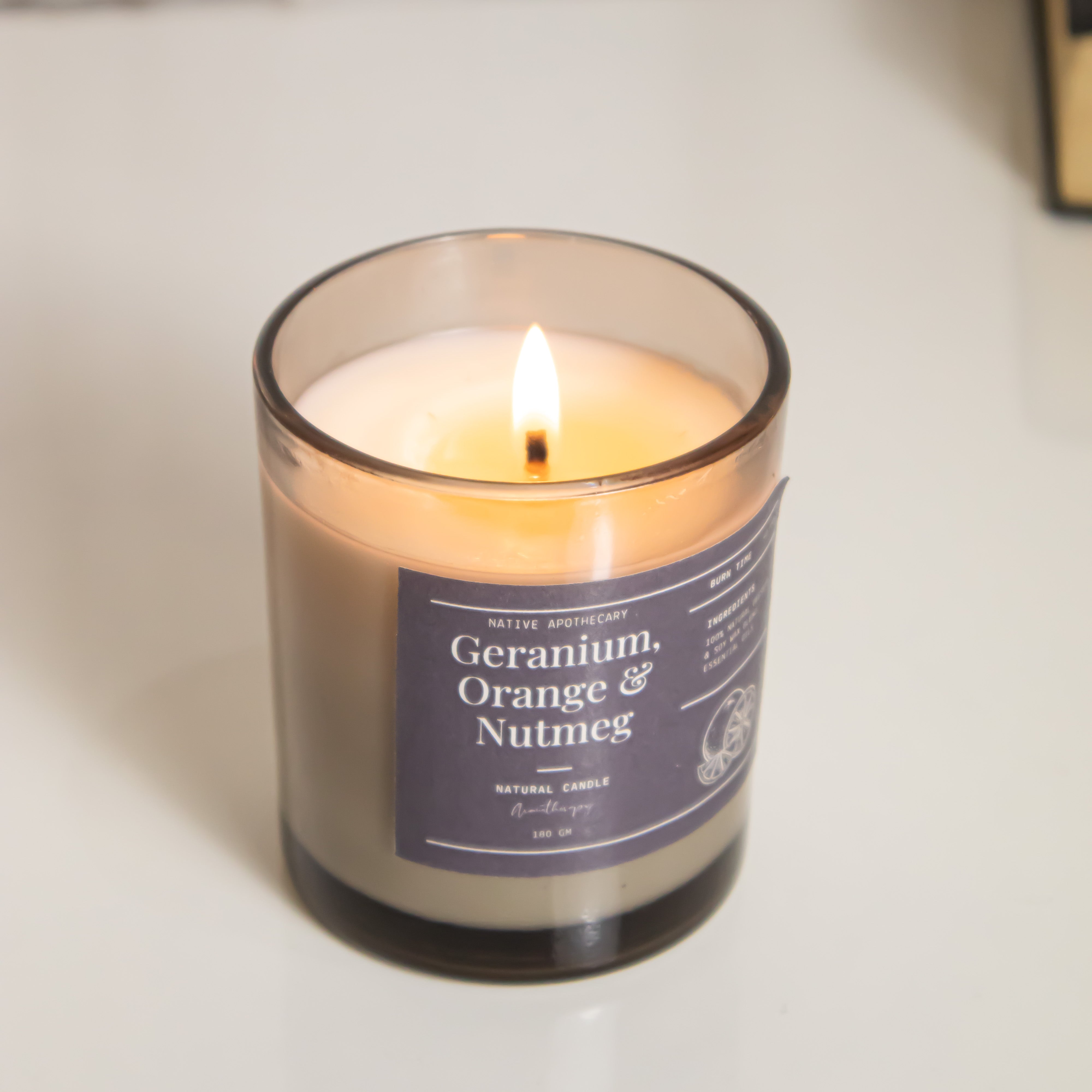 Geranium Orange Nutmeg Scented Candle