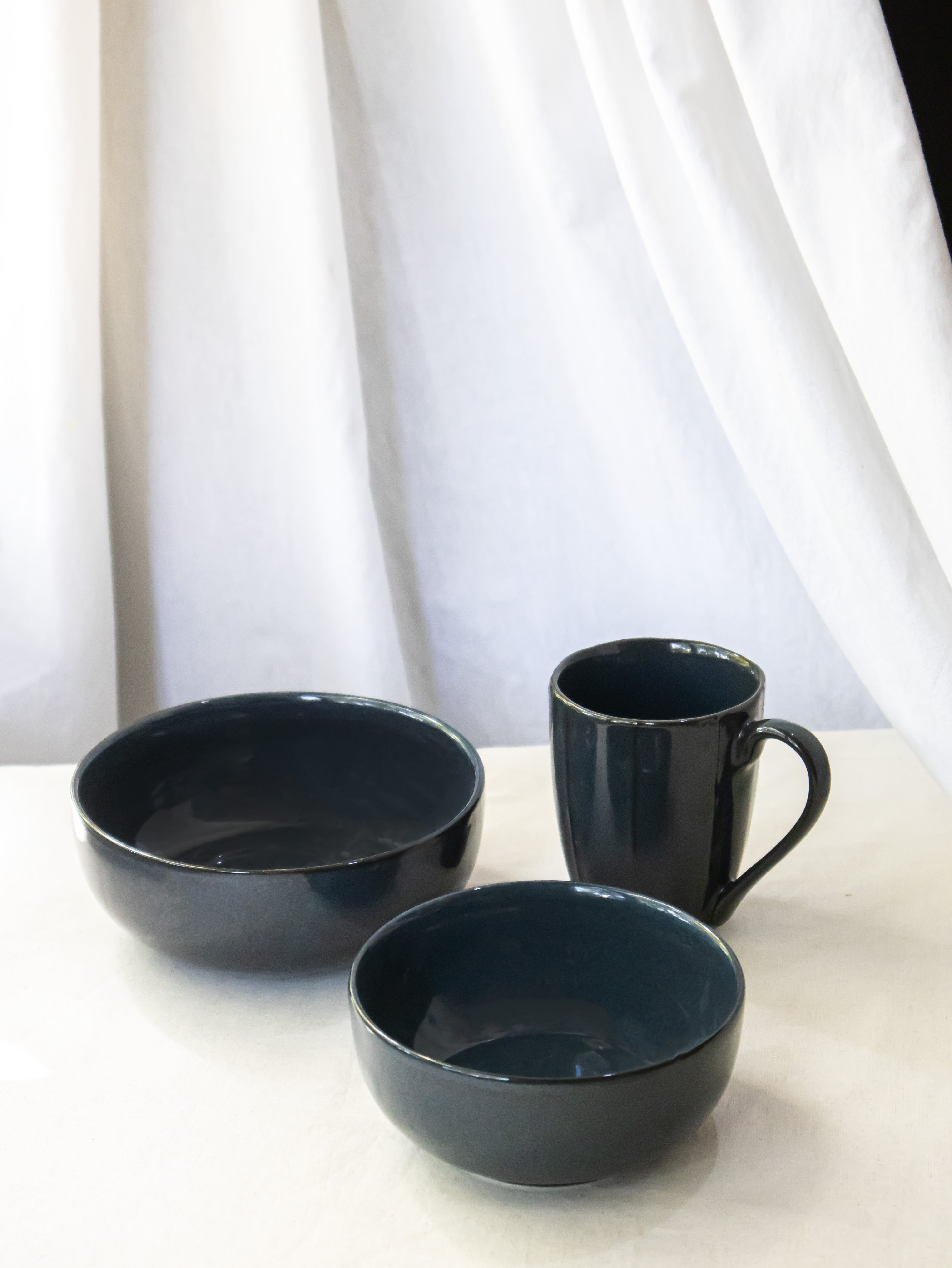 Porcelain Breakfast Bowl- Prussian Blue