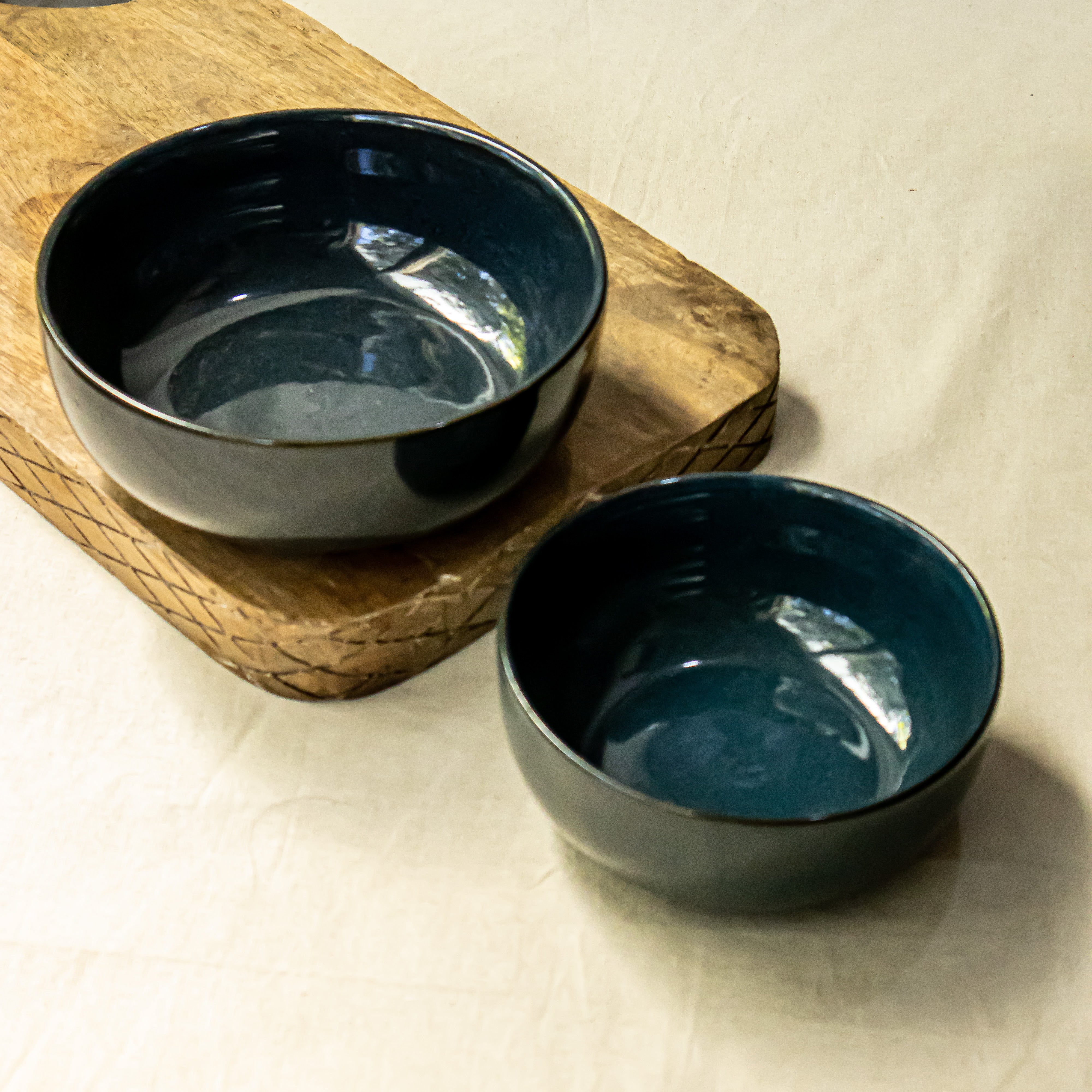 Porcelain Salad Bowl- Prussian Blue