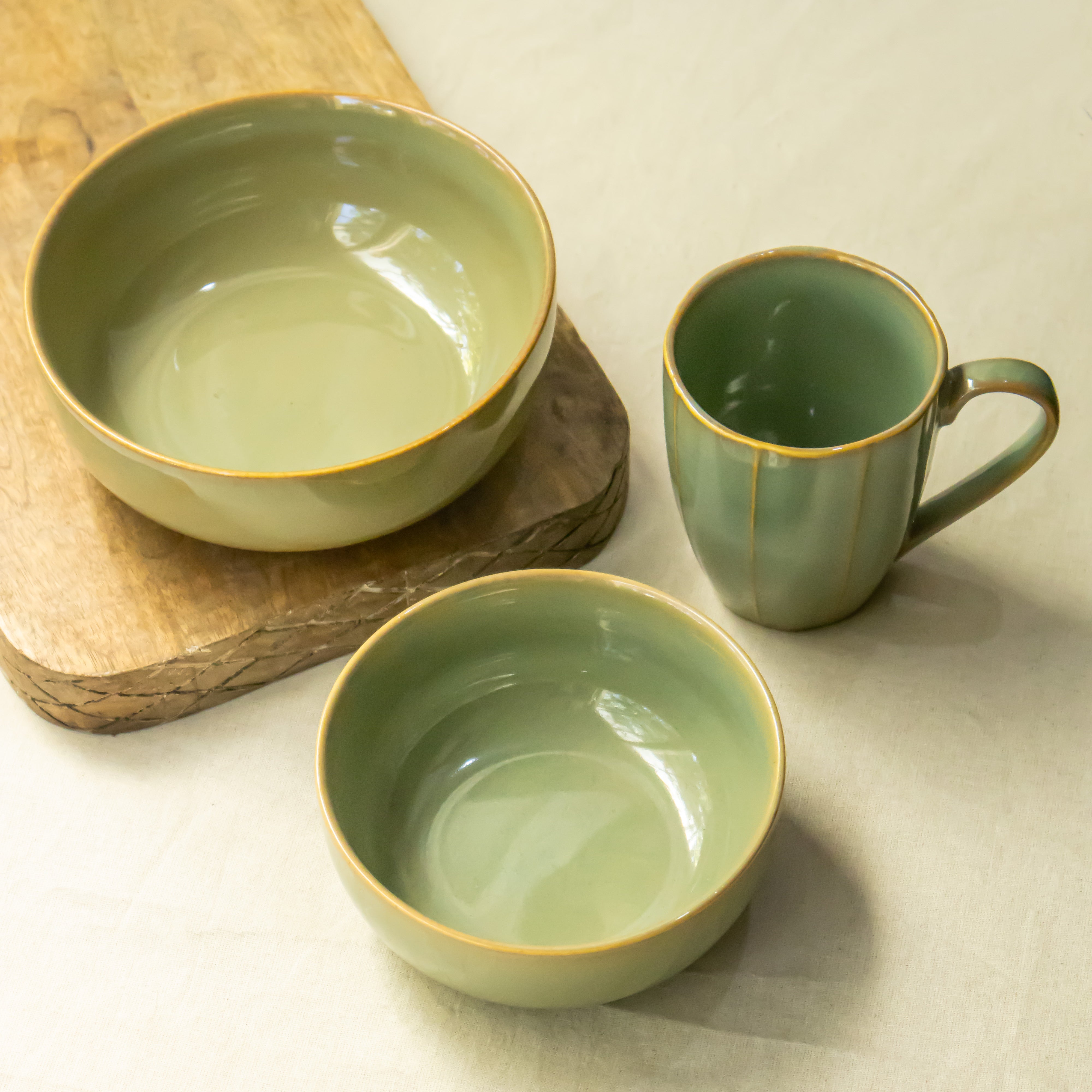 Porcelain Breakfast Bowl- Green
