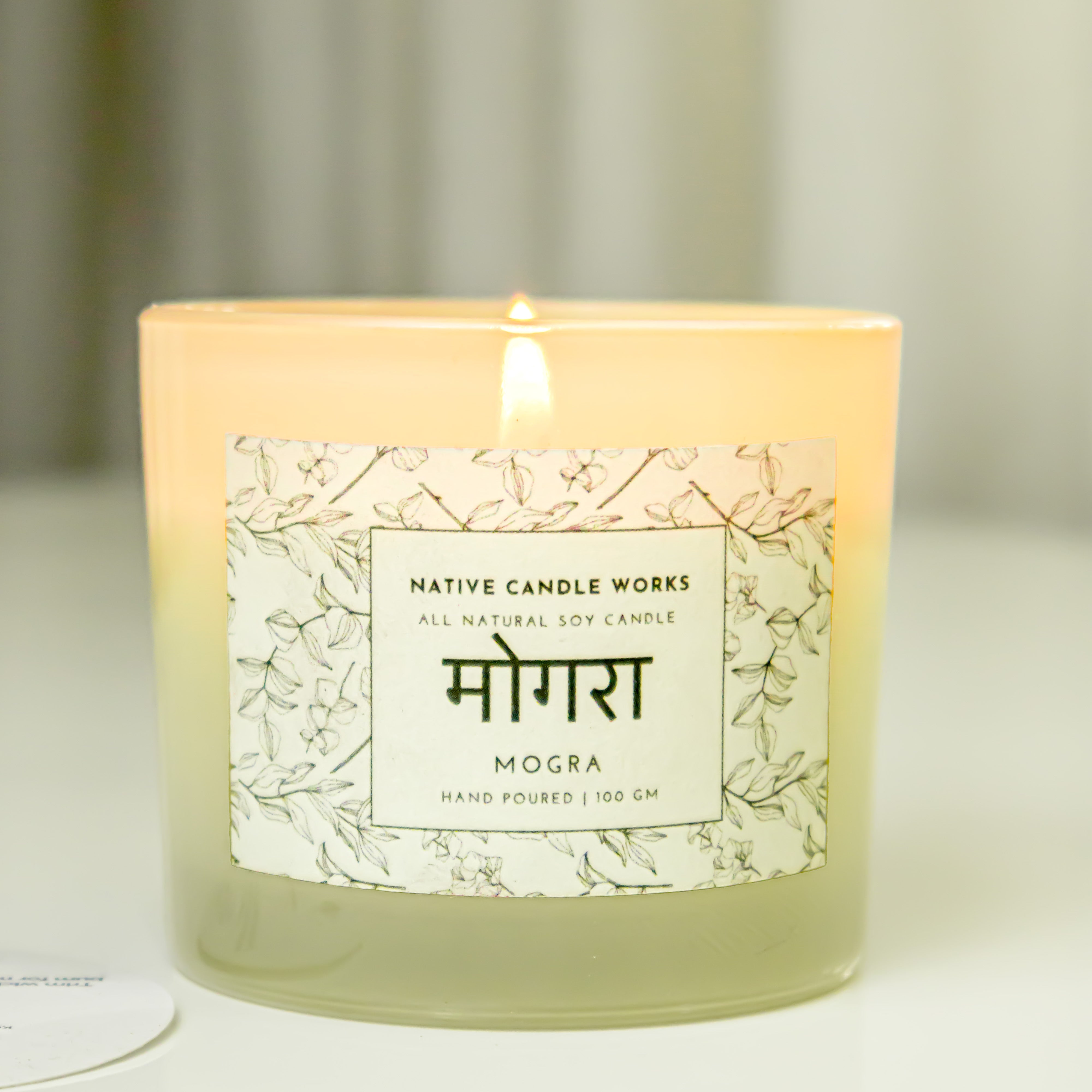 Mogra Scented Candle- 100% Soywax