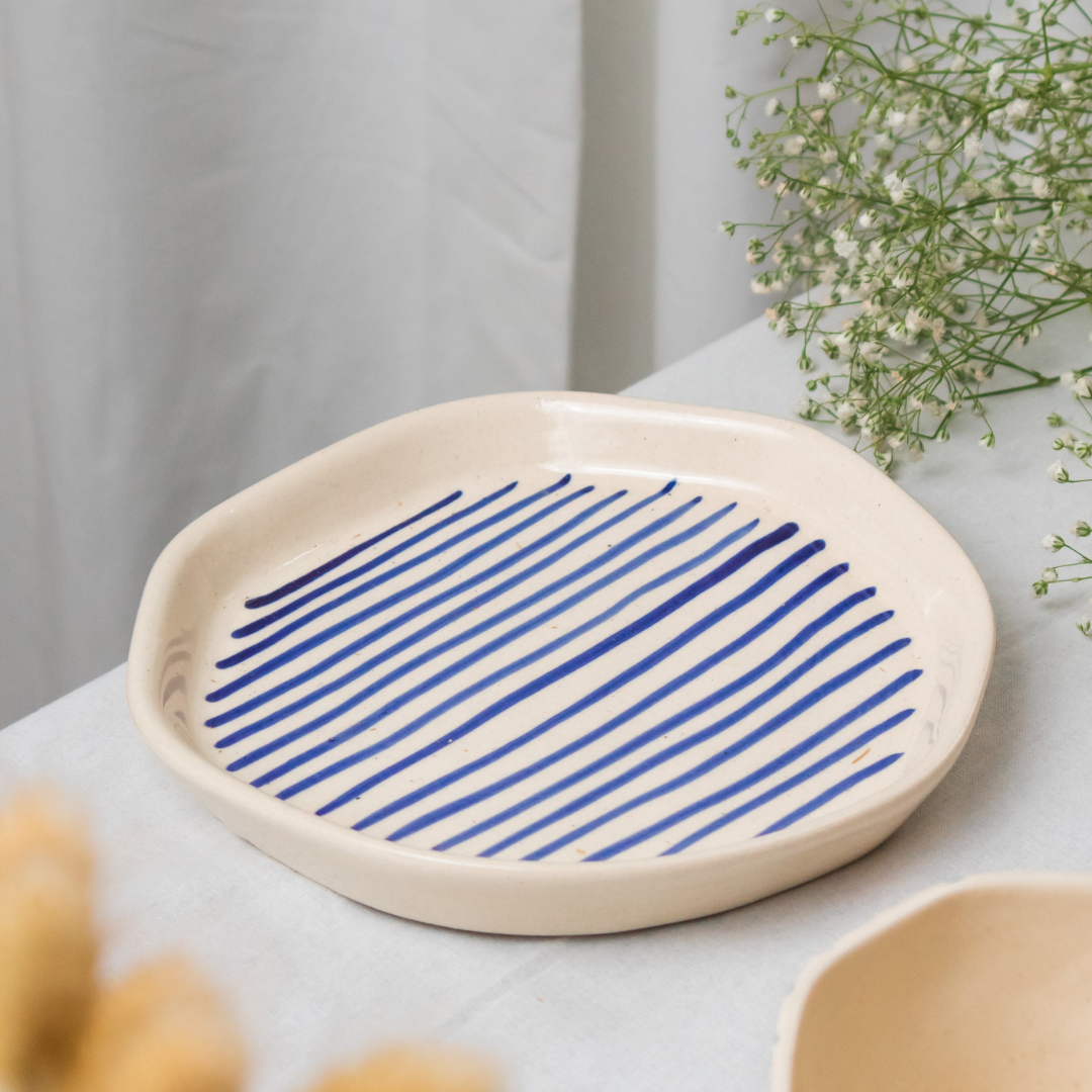 Blue Striped Plate