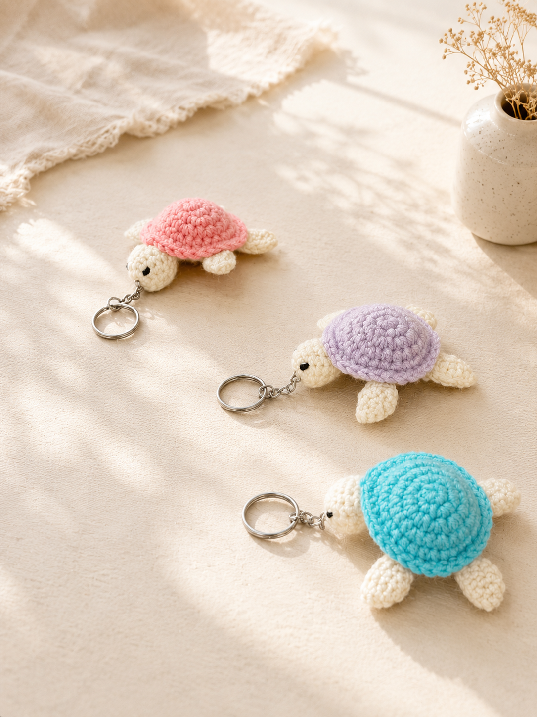 Purple Turtle Crochet Key-Chain