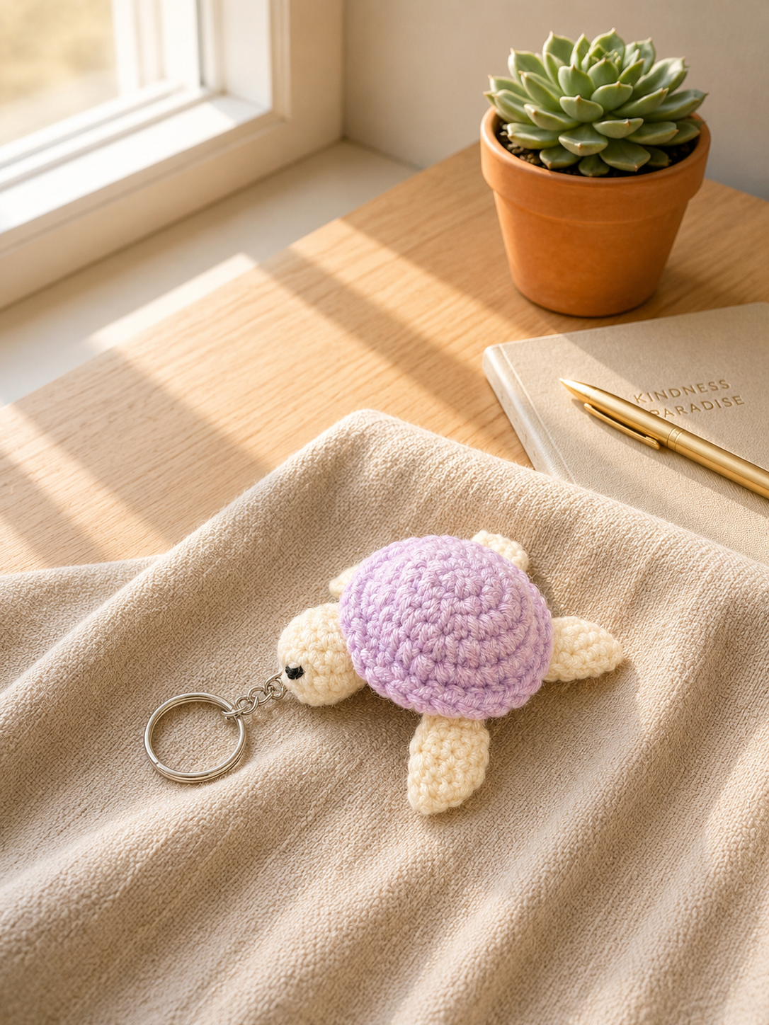 Purple Turtle Crochet Key-Chain