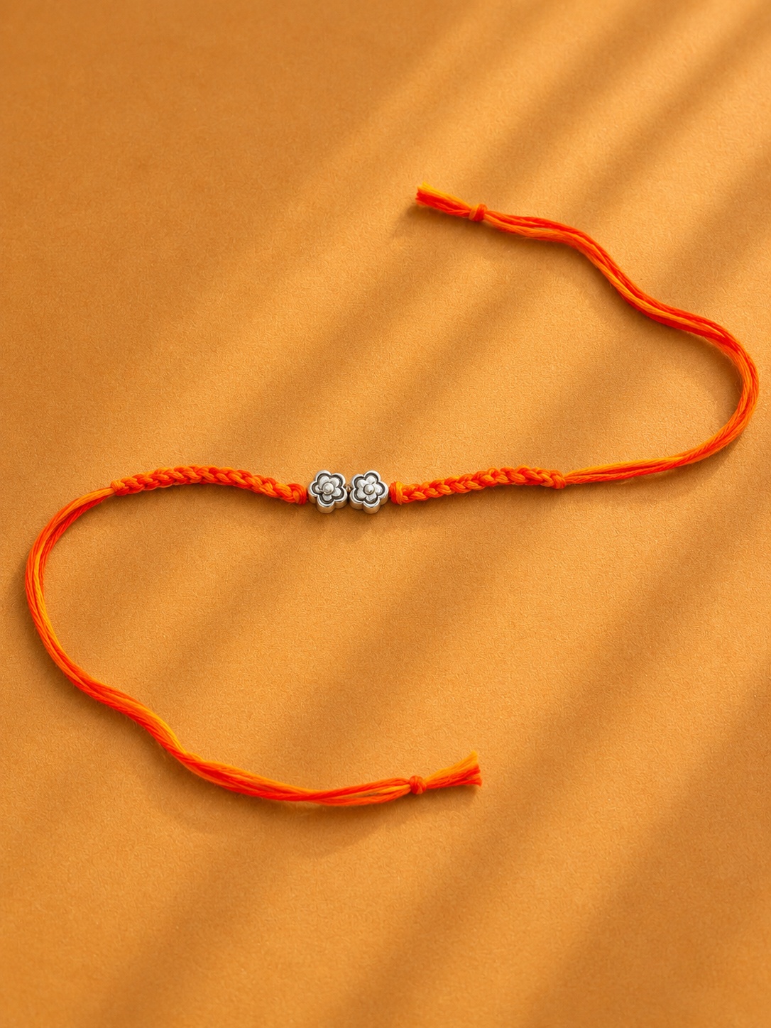 Twin Blossom Silver Rakhi