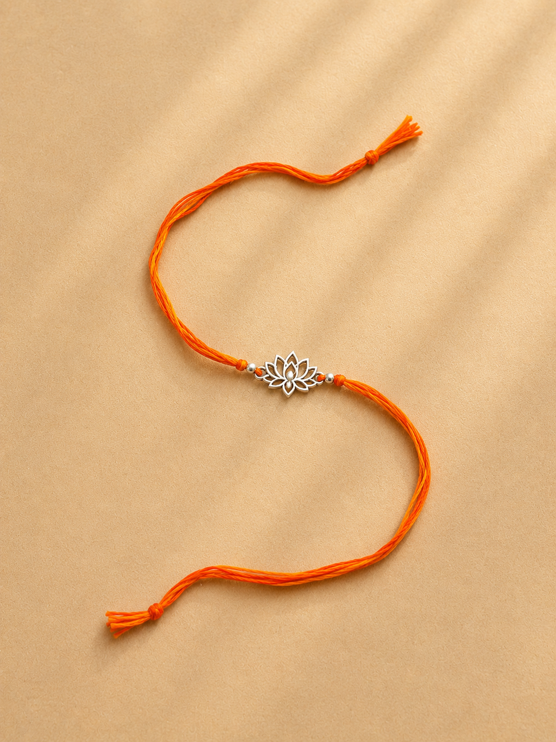 Silver Lotus Rakhi