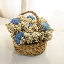 Blue and White Preserved Flowers with Basket