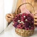 Pink and Purple Preserved Flowers with Kauna Basket